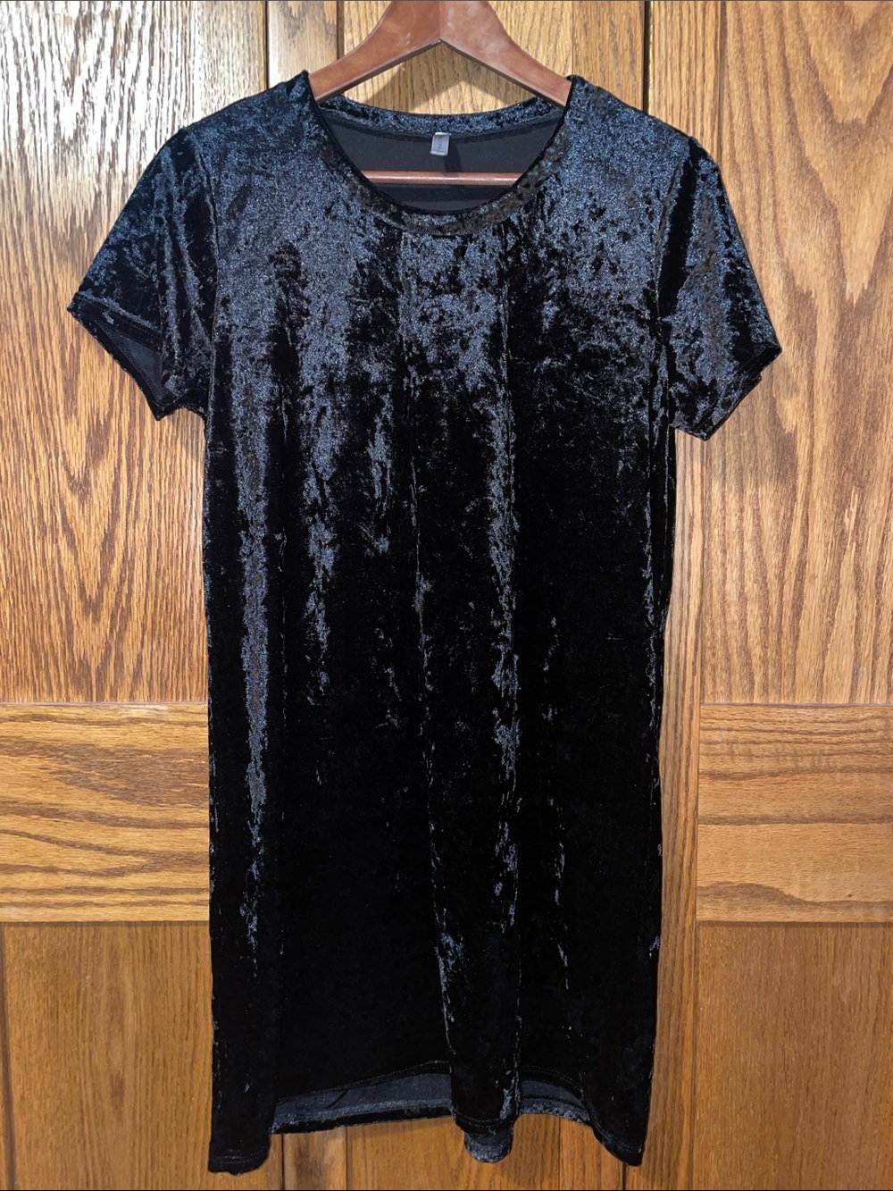 Acting Pro Black Crushed Velvet Mini Dress